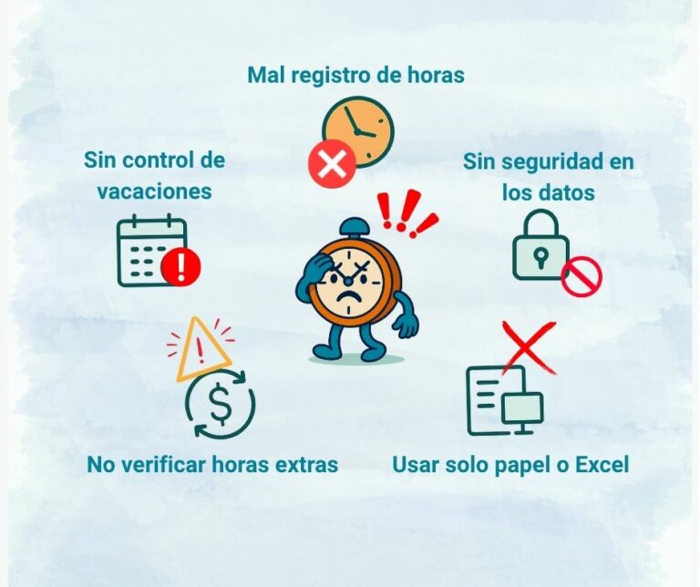 "Fichaje digital para evitar errores comunes en el control horario