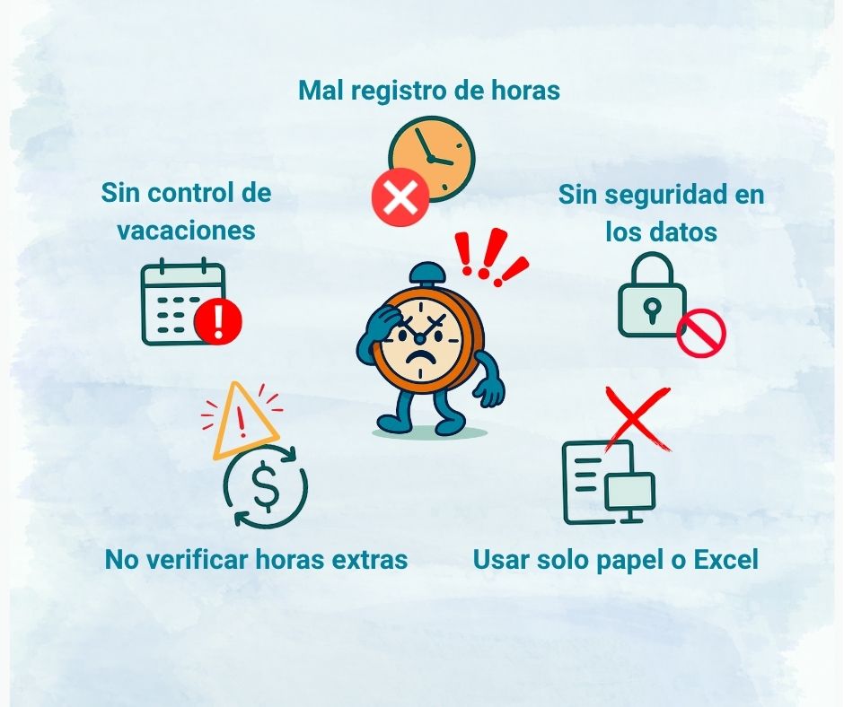 "Fichaje digital para evitar errores comunes en el control horario